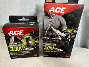 lot 287 image: New Ace Compression Elbow Support and Arm Sleeve - Size SM.