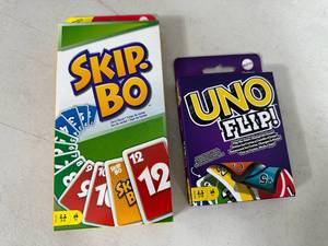lot 321 image: New Skip-Bo and Uno Flip Card Games