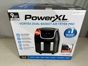 lot 6 image: Brand New PowerXL Vortex Dual Basket Air Fryer Pro - 9 Quart