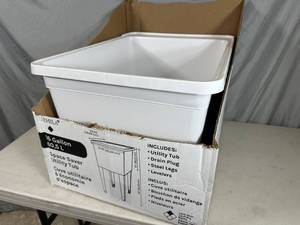 lot 7 image: New 16 Gallon Laundry  Utility Sink with Legs
