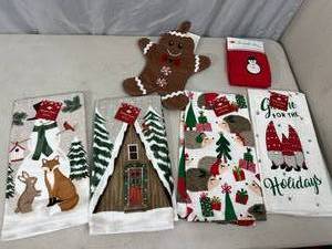 lot 53 image: New Winter  Christmas Kitchen Towels and More