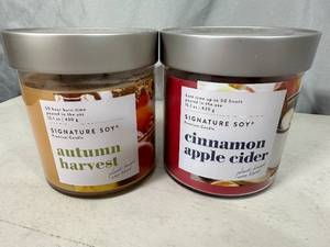 lot 57 image: 2 New Signature Soy Premium Candles