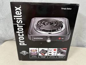 lot 98 image: New Proctor Silex 1200 Watt Single Burner