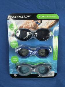 lot 98 image: New Mens Speedo Adult Goggle, Anti-Fog, Flex Frame (3 Pack)