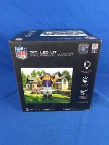 lot 120 image: New 7 ft. Minnesota Vikings NFL Holiday Inflatable Mascot