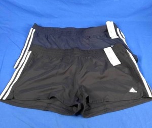 lot 152 image: New Pacer 3-Stripes Knit Shorts. 2 Pair. Blue and Black. Size XXL