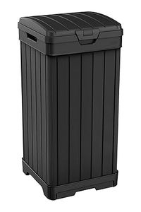 lot 123 image: New Keter - Baltimore 38 Gallon Trash Can with Lid and Drip Tray for Easy Cleaning-Perfect for Patios, Kitchens, and Outdoor Entertaining, 38 Gallons,