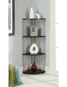 lot 199 image: Convenience Concepts Deisgns2Go 4-Tier Corner Shelf - Black