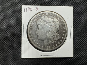 lot 8 image: 1880-S Morgan Silver Dollar