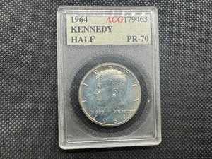 lot 41 image: 1964 Kennedy Half ACG Graded PR70