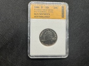 lot 46 image: 2006 D South Dakota Satin Quarter SGS MS70STN