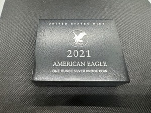 lot 53 image: 2021 American Eagle 1-ounce Silver Proof with Box and COA