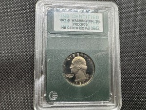 lot 57 image: 1971 S Washington Quarter Proof 70 IND Certified Full Strike