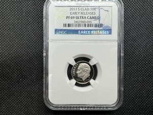lot 68 image: 2011 S Clad Dime NGC Early Release PF69 Ultra Cameo