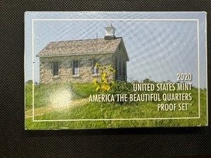 lot 69 image: 2020 United States Mint America the Beautiful Proof Quarter Set with Box and COA