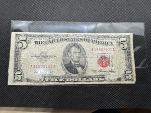 lot 83 image: 1953 Red Seal Five Dollar Bill
