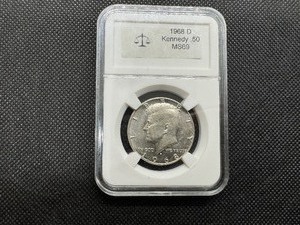 lot 85 image: 1968 D Kennedy Half Dollar MS69 40% Silver