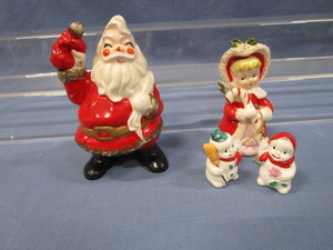 lot 30 image: Christmas Angel & Santa Planter