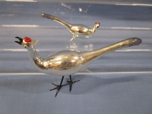 lot 56 image: Antique Blown Glass Peacocks