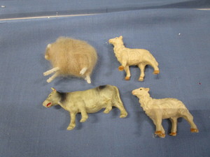 lot 99 image: Cotton Wound Sheep, Occ. Japan Cow, Sheep
