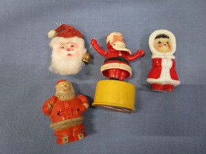 lot 100 image: Smalls Jumping Santa, Paper Face, Plastic Santa
