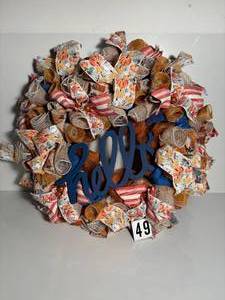 lot 49 image: Hand Crafted MeshFloral Wreath