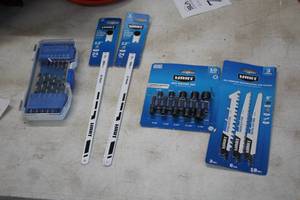 lot 72 image: Lot of (5) Assorted Hart Replacement Blades, Drill Bits and Driver Bits