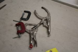 lot 65B image: (2) Locking Pliers and (2) 2 C-Clamps