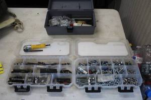lot 76C image: Lot of (3) Parts Organizers with Fasteners, ScrewNut Driver Bits and Attachments