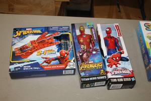 lot 299 image: Action Figures - Spider-man, Iron Man, Spider-man Web Slinger