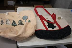 lot 297 image: Lot of (2) Christmas Canvas Bags