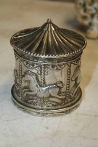 lot 321 image: Vintage Metal Carousel Coin Bank