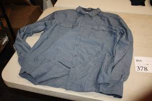 lot 378 image: PD&C Size Large Stretch Button-Down Long Sleeve Shirt Classic Fit