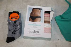 lot 399 image: Pair of Halloween Socks, Box Womens Bikini Underwear Size Med 8-10