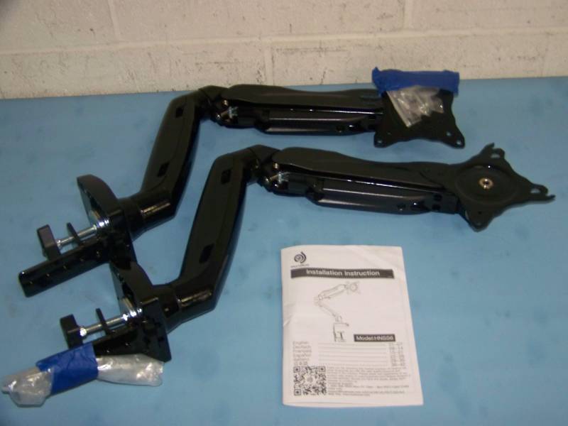 lot 89 image: (2) Huanuo, Articulating Single Computer  PC Monitor Mounts