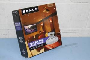lot 109 image: New in Box  Sanus Universal VMPR1 Tilt & Swivel Ceiling Mount for Projectors up to 50 Pounds