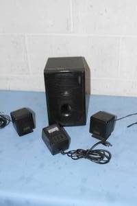 lot 60 image: Cambridge Soundworks  PC Works Audio System with Bass  Subwoofer and 2 Satellite Speakers