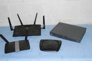 lot 65 image: Linksys ASUS & Cisco Computer Network Wireless Routers & Accessories