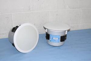 lot 99 image: PAIR of SoundTube CM500i 2-Way Blind-Mount In-Ceiling 5.25 Round Coaxial Ceiling Speakers