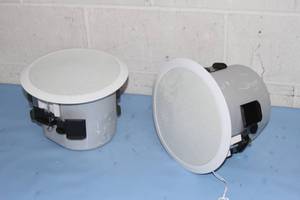 lot 111 image: PAIR of SoundTube CM500i 2-Way Blind-Mount In-Ceiling 5.25 Round Coaxial Ceiling Speakers