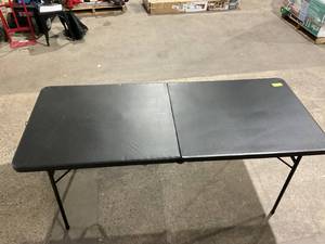 lot 302 image: LOT OF 2 71x30 Folding Black Tables