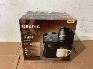 lot 207 image: Keurig K-Duo Essentials, Hot & Iced Single-Serve K-Cup Pod Coffee Maker & Carafe, Black