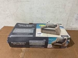 lot 221 image: Better Homes & Gardens Grey Outdoor 24 x 24 2 Piece Deep Seat Cushion Set