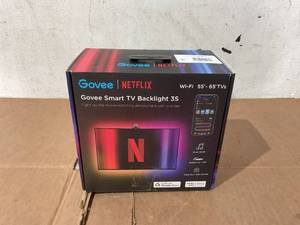 lot 283 image: Govee LED TV Backlight NETFLIX Edition RGBIC TV Backlight with Camera Strip Lights for 55-65 inch TVs, Double Strip Light Beads