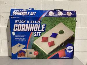 lot 437 image: Cornhole Wooden, Stick & Slide