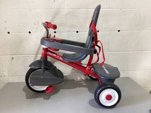 lot 463 image: Radio Flyer, 4-in-1 Stroll N Trike with Activity Tray, Red & Gray, Convertible Tricycle, Unisex