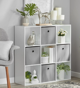 lot 565 image: Mainstays 11 9-Cube Storage Organizer, White