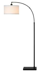 lot 136 image: Better Homes Gardens 71H Black Metal Arc Floor Lamp, Classic, Adult Home Office