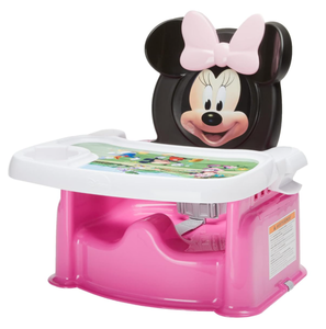 lot 167 image: Disney Minnie Mouse Mealtime Baby Toddler Booster Seat with Adjustable Tray