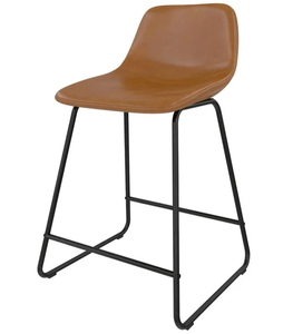 lot 350 image: Better Homes & Gardens Farley Scoop Counter Height Stool, Camel Faux Leather